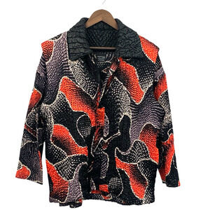 Magic Woman It Fits Abstract Crinkle‎ Top & Reversible Crinkle Vest Womens XL-2X